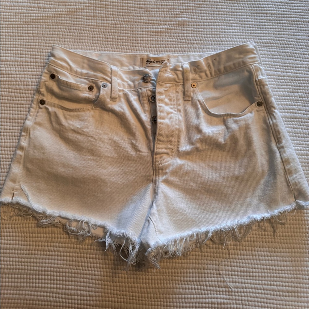 Madewell White Relaxed Denim Jean Shorts
